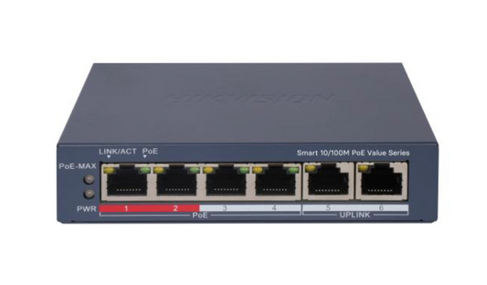 DS-3E1106P-EI/M 4 Port Fast Ethernet Smart POE Switch