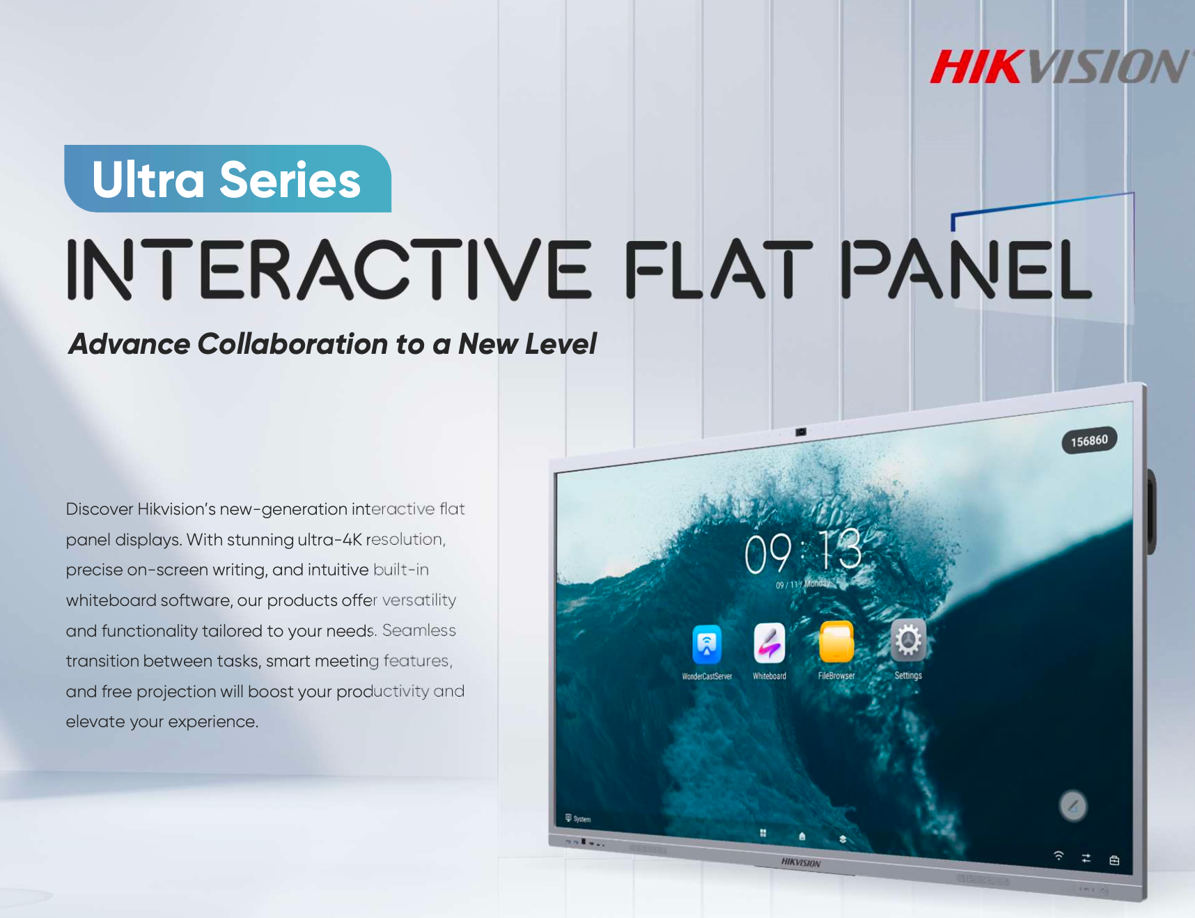 PANEL DLAT INTERAKRIF HIKVISION DS-D5C65RB/A Siri Ultra 55INC ...