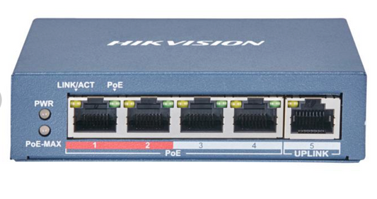 DS-3E0105P-E(B) 4 Port Fast Ethernet Unmanaged POE Switch