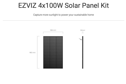 EZVIZ SOLAR PANEL 4X100W 400WSOLAR PANEL KIT